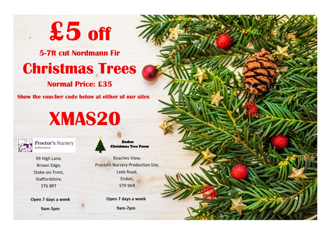 Christmas Tree Voucher Proctors Nursery