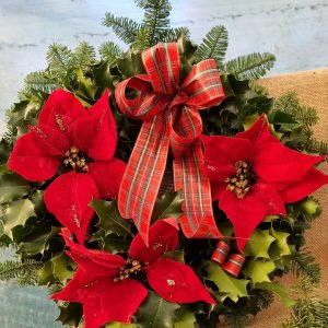 10 inch - Poinsettia Tartan Bow