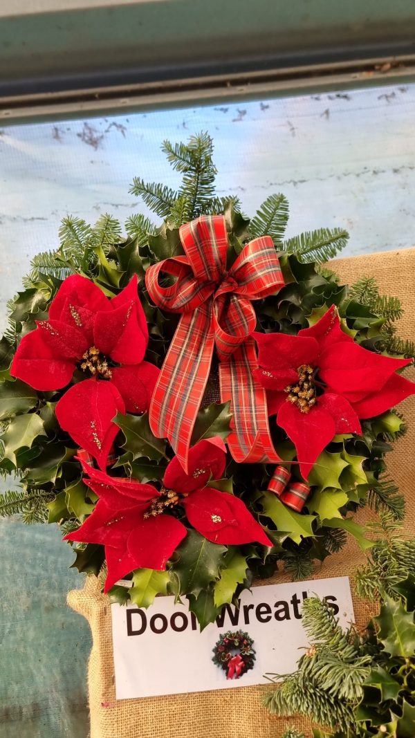 10 inch - Poinsettia Tartan Bow 10 inch - Poinsettia Tartan Bow